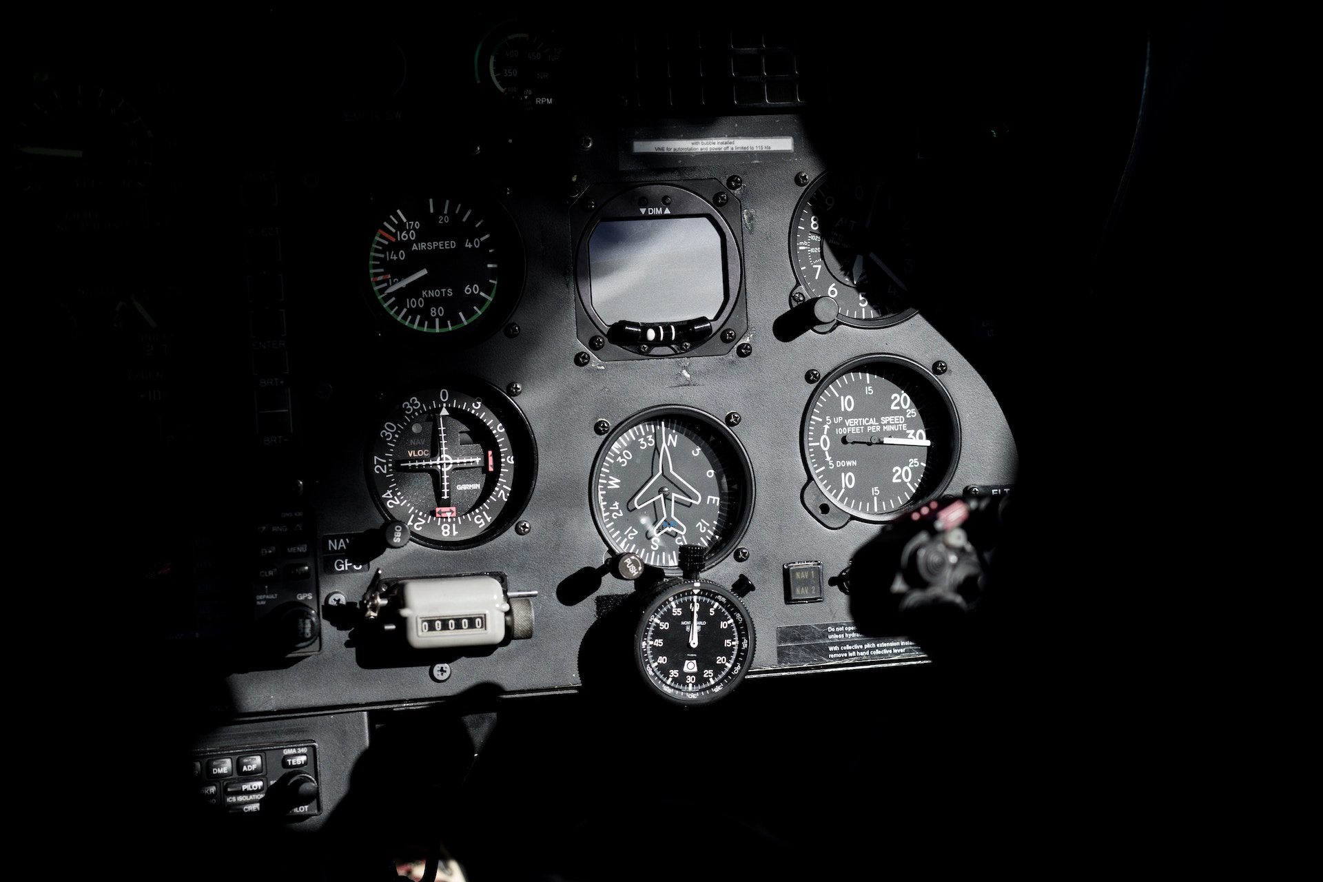 aeroplane cockpit dashboard