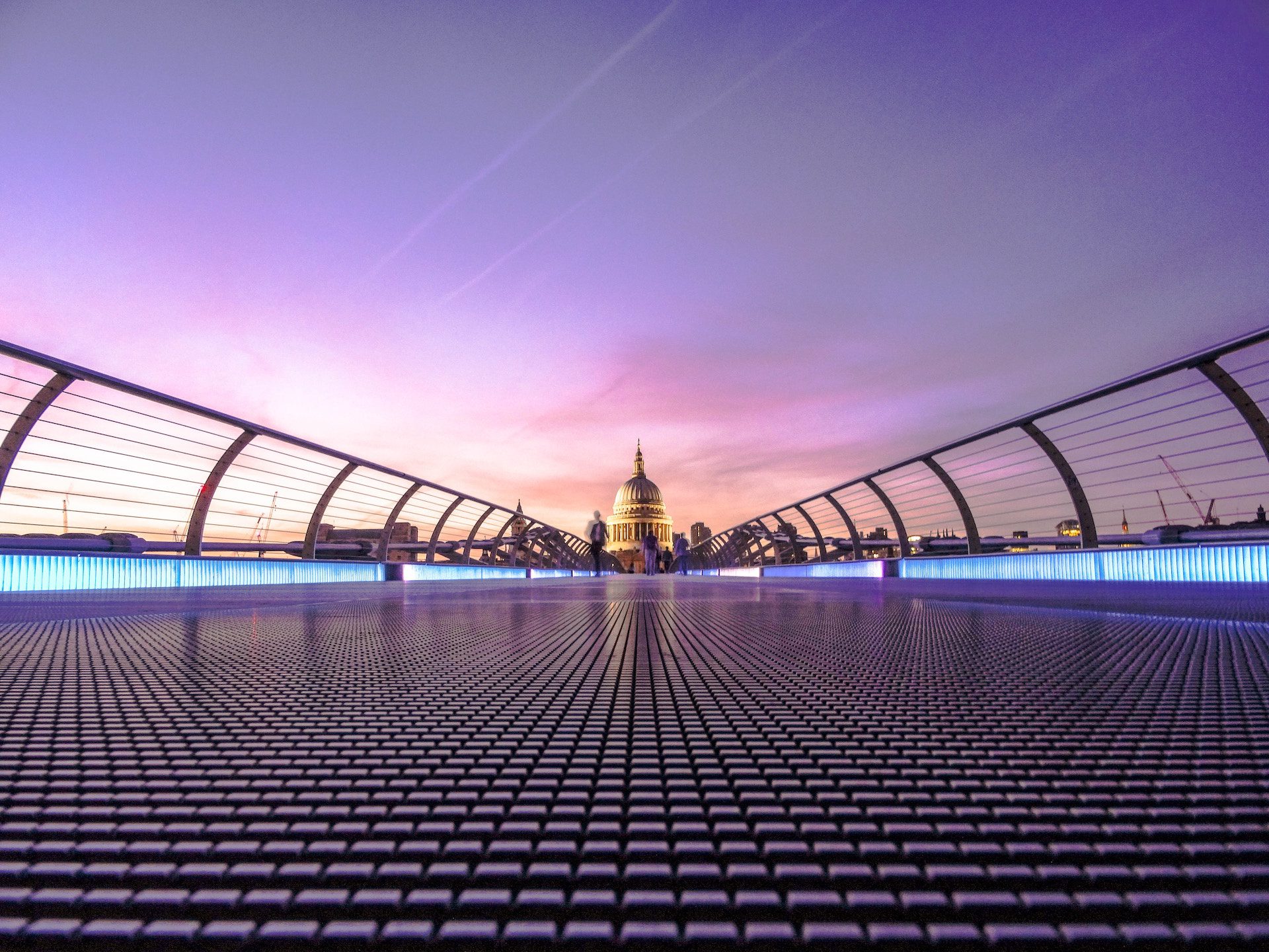 millennium bridge in sunset